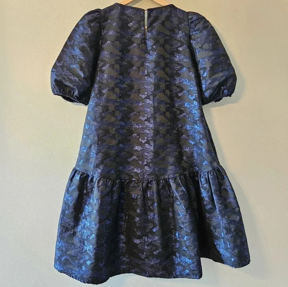Zara Blogger's Favorite Jacquard Metallic Blueblack Oversized Women's Dress S. - Picture 13 of 16